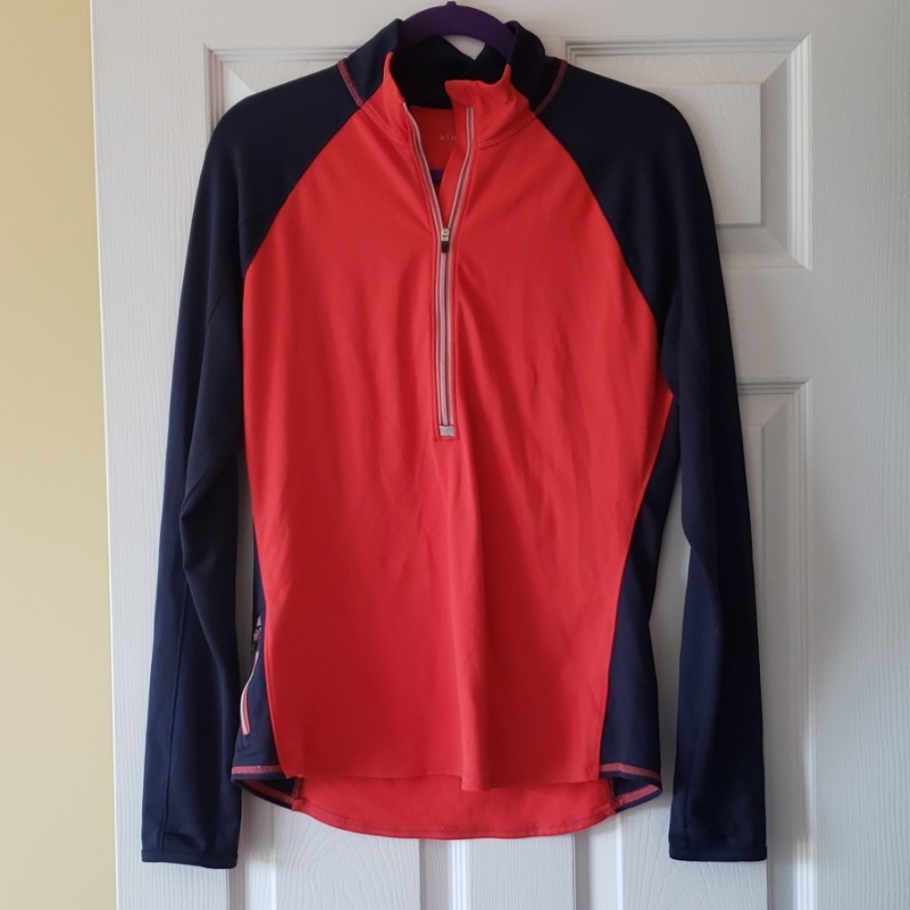 Athleta zip up.  Large navy/orange. EUC!